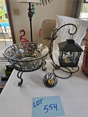 Mixed Home Decor : Candle Lantern / Footed Bowl & More