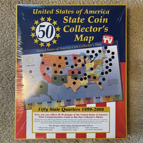 United States of America 50 State Coin Collector’s Map - Sealed