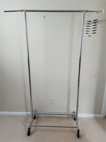 Metal Clothing Rack on Wheels~2