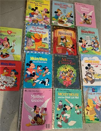 Disney Little Golden Books Lot -  Mickey & Mini Mouse, Winnie the Pooh & More