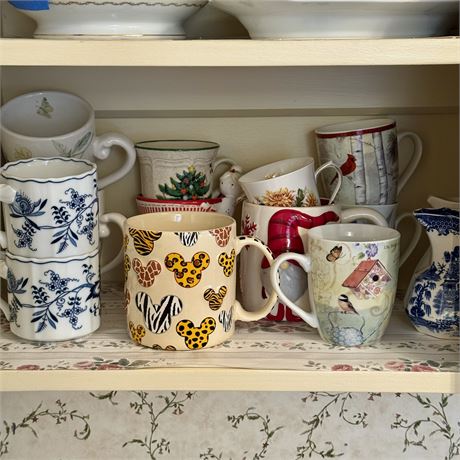 Kitchen Cupboard Shelf Cleanout - Mug Variety, Stoneware Creamers