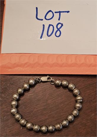 Sterling 925 Ball Bracelet 8" 0.44 OZT