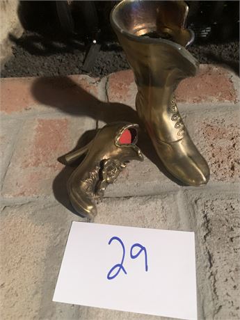 Vintage Victorian Brass Shoe/Boot Lot of 2