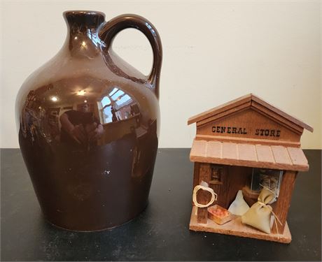 1950's Musical Little Brown Jug Pitcher and Decor