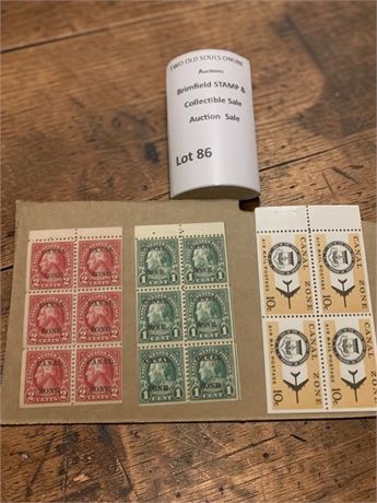 1924 1 & 2 Cent Red/Green George Washington US Postage