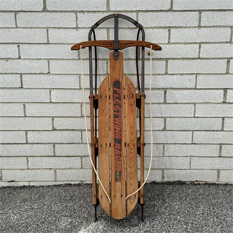 Vintage Fleetwing Racer Northern White Ash and Metal Sled