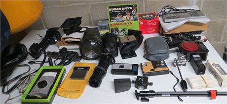 Assorted Cameras, Camera Accessories, Supplies