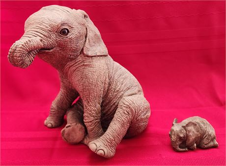 Elephant Momma & Baby Figurines