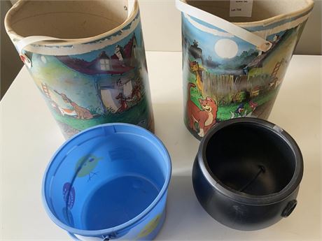 Disney The Aristocats Themed Plastic Bucket W/Handle Set of 2 & More