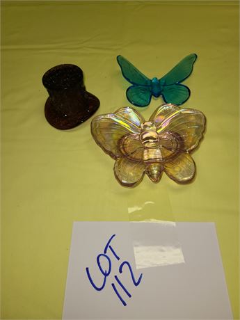 Westmoreland Glass Lot: Westmoreland Butterflies & Tophat