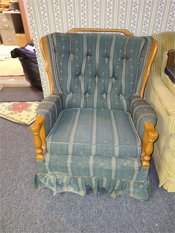 Olive Green Wood & Fabric Rocker