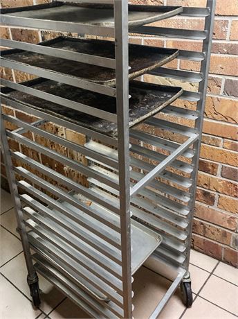 Commercial-Grade Aluminum Mobile Speed Bread Tray Rack/Cart