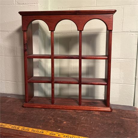 Vintage Wooden 3-Tier Shelf with Arches