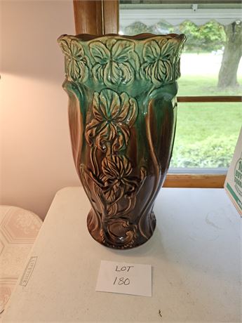 Roseville 609 Magolica Dripware Wild Iris Umbrella Stand