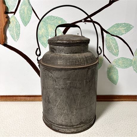 Vintage Farmhouse Galvanized Milk Can/Jug