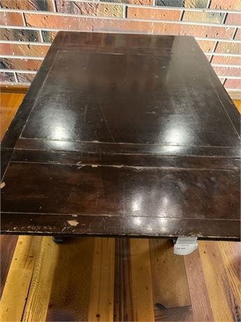 Oak Draw-Leaf Rolling Dining Table
