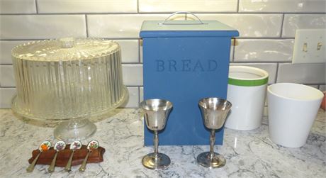 Bread Box, Cake Stand, Etc