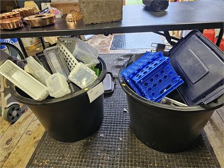 (2) Large Bins of Plastic Storage