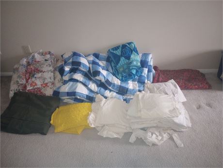 Assorted Bedding, Curtains