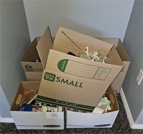 6 Full Boxes of Misc CD’s, Office Supplies, Electrical, Baking & Much More