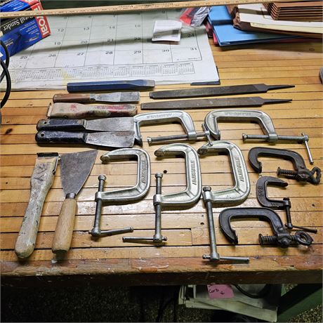 C-Clamps & Scrapper Lot