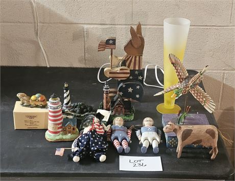 Mixed Decor- Lighthouse Figures, 4th Of July Decor & More