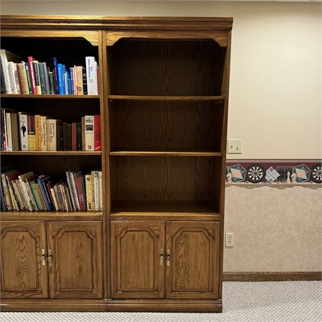 Wood Bookcase with Shelf and Cabinet Storage (NO CONTENTS) - 79"T x 32 x 15.5"