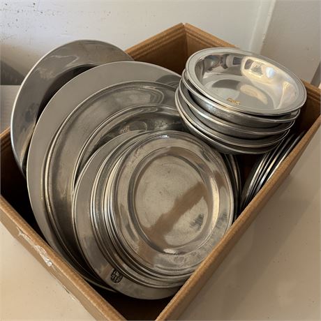 Vintage WILTON Pewter Dishes - BOX Lot!