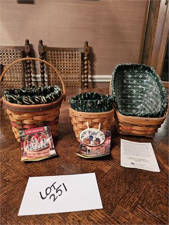 Longaberger '95 Woven Traditions Vegetable/'98 Little Joy & '98 Oregano Baskets