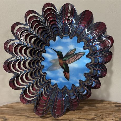 Metal Hanging Hummingbird Wind Spinner