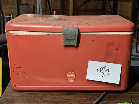 Vintage Red Thermos Ice Chest Cooler