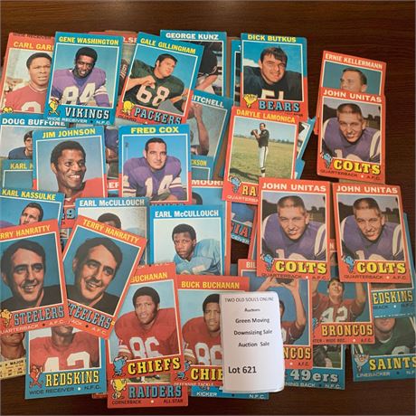 VIntage Baseball & Football Card Lot - John Unitas, Dick Butkus, Charley Hiller