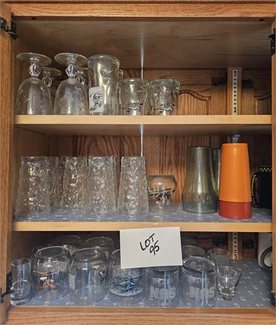 Kitchen Cupboard Cleanout: Drinking Glasses, Mixed Mugs, Etched Wine, & More