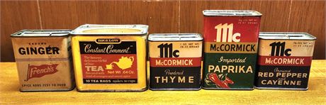 Vintage Spice Cans