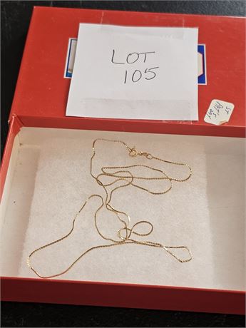 14K Gold 24" Box Chain Necklace – 1.7 dwt