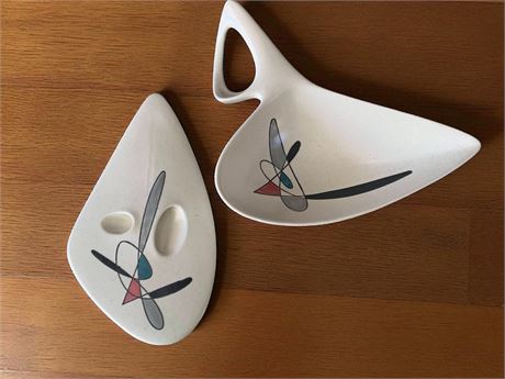 Metlox Poppytrail California Freeform or Contempora Divided Serving Bowl Set