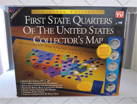 First State Quarters Of The US Map