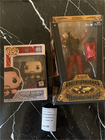 Mattel WWE Defining Moments Shinsuke Nakamura & Funko POP! Figures