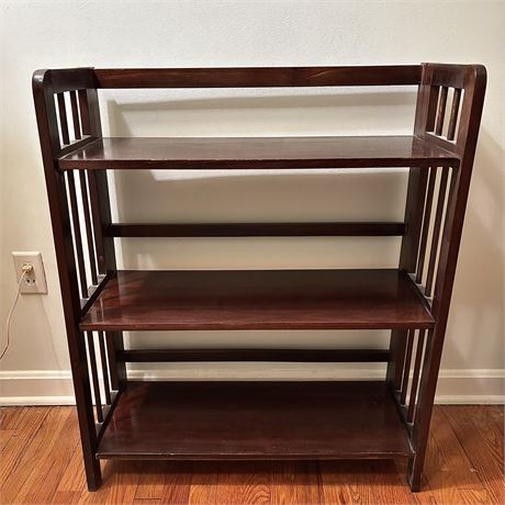Single 3-Tier Folding Wooden Bookcase
