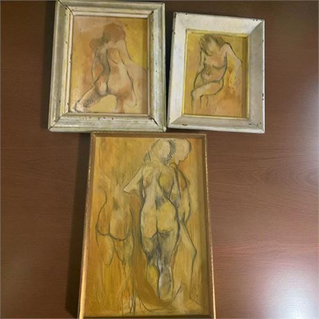 Abstract/Figurative Style Female Nude Frame Wall Art Set
