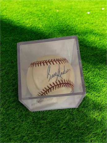 Autographed Baseball by Brian Anderson Cleveland Indians Pitcher In Plastic Case