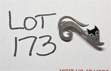 Sterling 925 Mexico Cat Brooch / Pin    0.35 ozt