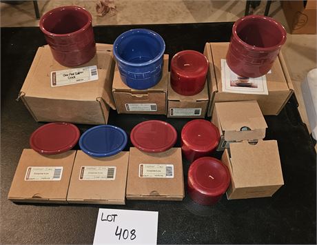 Longaberger Mixed Pottery- Salt Crock, Coasters, Pillars & More