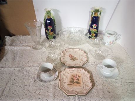 Crystal, Vases, Tea Cups, etc