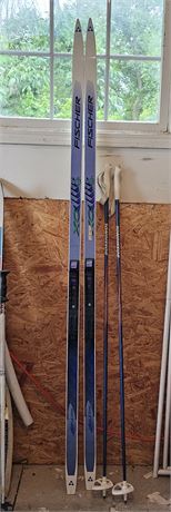 Fischer-XC Fibre Double Crown-Cross Country Skis w/Poles 1 of 2