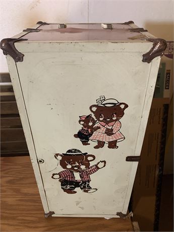 Vintage Pink and White Locker With Cute Bear Decals