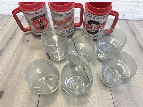 Plastic Beer Beverage Mugs - Buckeye Express & Coca Cola