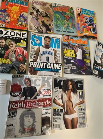 Vintage Magazines & Comics Lot - SLAM Magazine, Classic Rock Magazine