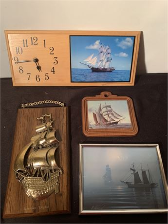 Jamestown Virginia Ship Panel Navy Sailing Ship Photo Clipper Sailing Ship Clock