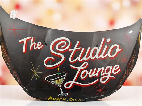 Ford Focus Car Hood With "The Studio Lounge Akron, Ohio" Painted On it (Vintage)